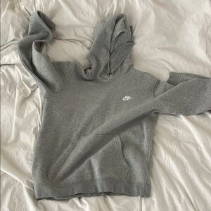 Nike Grey Pullover Hoodie with White Swoosh